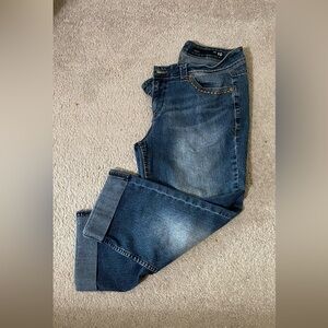 Jordache crop jeans, women size 10 stretch jeans, Capri mid-rise